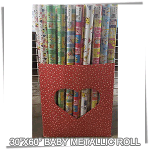 (1'' MET BABY ROLL)[Gift Wrap] 30X60 Inch BABY Gift Wrapping Rol